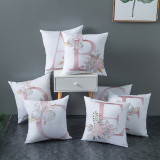 4PCS Home Cotton Decorative Letter A-Z Throw Pillow Case Cushion Covers For Sofa Couch Bed Chair
