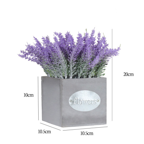 Artificial Lavender Plant Combination Flower Wooden Potted Landscape Decoration
