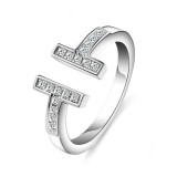 Silver Full Diamond Shape Opening Ring For Women Girls Gifts