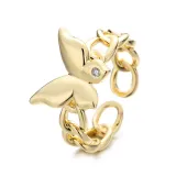 Hollow Out Gold Diamond Opening Adjustable Irregular Ring Gifts