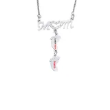 Hollow Out Necklace Pendant Feet with Name Engraved Custom Gift For Mom