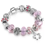 Women's Star Heart Beaded Zircon Diamond Bracelet Chain Charm Jewelry