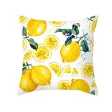 4PCS Home Cotton Decorative Lemon Throw Pillow Case Cushion Covers For Sofa Couch Bed Chair