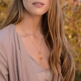 DIY Leaf Round Ring Necklace Bracelet Name Engraved Custom with Birth Stone