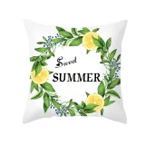 4PCS Home Cotton Decorative Lemon Throw Pillow Case Cushion Covers For Sofa Couch Bed Chair