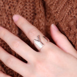 Silver Letter Chunky Gold Rings Adjustable Jewelry