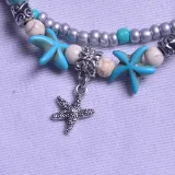 Turtle Anklets Multilayer Beads Handmade Animal Shell Beach Set Boho Foot Jewelry