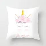 4PCS Rainbow Unicorn Home Cotton Decorative Throw Pillow Case Cushion Covers