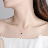 Sterling Silver Lucky Eye Clavicle Pendant Chain Jewelry Necklace