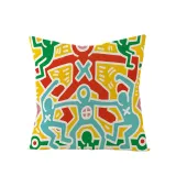 4PCS Home Cotton Decorative Graffiti Style Throw Pillow Case Cushion Covers For Sofa Couch Bed Chair