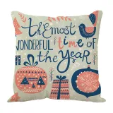 Linen Home Decoration Christmas Colorful Letter Pillow Sofa Pillowcase