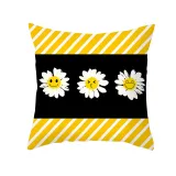 4PCS Home Cotton Decorative Throw Pillow Daisy Pttern Case Cushion Covers For Sofa Couch Bed Chair