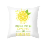 4PCS Home Cotton Decorative Lemon Throw Pillow Case Cushion Covers For Sofa Couch Bed Chair