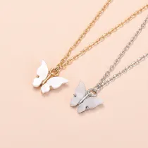 Butterfly Shell Pendant Chain Jewelry Necklace