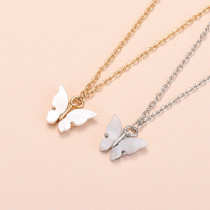 Butterfly Shell Pendant Chain Jewelry Necklace
