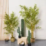 Artificial Plant Potted Cactus Column Green Plant Bonsai Decoration
