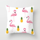 4PCS Pink Flamingos Home Cotton Decorative Throw Pillow Case Cushion Covers For Sofa Couch Bed Chair