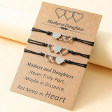 Mother Daughter Bracelet Necklace Hollow Stainless Steel Heart Matching Friends Gifts for Mother's Day