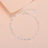 Silver 4 Leaf Clover Love Heart Clavicle Pendant Chain Jewelry Bracelet