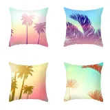 4PCS Home Cotton Decorative Sandbeach Throw Pillow Case Cushion Covers For Sofa Couch Bed Chair