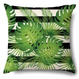 4PCS Green Tropical Leaves Home Cotton Decorative Throw Pillow Case Cushion Covers