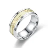 Luminous ECG Stainless Steel Ring Heartbeat Ring Glowing Jewelry