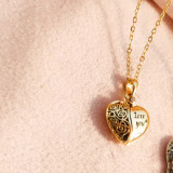 Hollow Out Opened I Love You Heart Necklace with Picture Color Printing Custom Gift