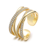 Gold Diamond Opening Adjustable Irregular Ring Gifts