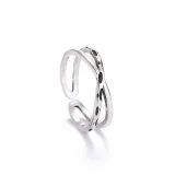 9PCS Silver Vintage Good Luck Smile Face Stackable Finger Punk Rings Set