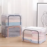 Transparency Storage Box Waterproof Dustproof for Bedroom Clothes Toys Storage