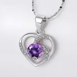 Sterling Silver Zircon White Diamond Love Windmill Clavicle Pendant Chain Jewelry Necklace