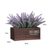 Artificial Lavender Plant Combination Wooden Potted Landscape Decoration