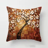 Home Cotton Decorative Peach Blossom Throw Pillow Case Cushion Covers