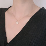 Full Drill Apricot Leaf Diamond Pendant Chain Jewelry Necklace