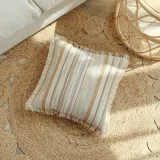Bohemian Decorative Tassel Jacquard Cushion Cover Pillow Case For Sofa Couch Bed Chair