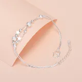 Silver Dolphins Stars Beads Heart Clavicle Pendant Chain Jewelry Bracelet