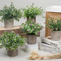 Artificial Money Leaf Plants Babysbreath Combination Pulp Potted Basin Desktop Decoration