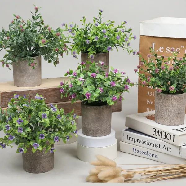 Artificial Money Leaf Plants Babysbreath Combination Pulp Potted Basin Desktop Decoration
