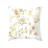 4PCS Home Cotton Decorative Gold Leaves Throw Pillow Case Cushion Covers For Sofa Couch Bed Chair
