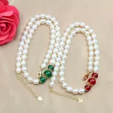 Pearl Jewelry for Women Girls Drop Freshwater Pearl Bracelet and Necklace Earrings Set With Box