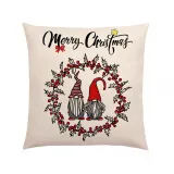Home Decoration Christmas Cartoon Santa Claus Burlap Pillowcase Cute Pillowcase