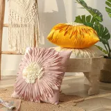 3D Sunflower Handmade Decorative Throw Pillow Case Cushion Covers For Sofa Couch
