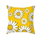 4PCS Home Cotton Decorative Throw Pillow Daisy Pttern Case Cushion Covers For Sofa Couch Bed Chair
