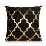 4PCS Home Cotton Decorative Gold Blocking Throw Pillow Case Cushion Covers For Sofa Couch Bed Chair