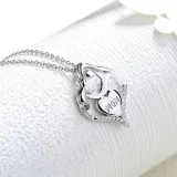 Love Heart Mom Necklace 925 Sterling Silver Necklaces Birthday Mother's Day Jewelry Gift for Women