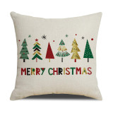 Home Soft Decoration Christmas Tree Throw Pillow Linen Cushion Cover Pillow Case