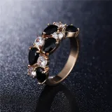 3PCS Drop Diamond Ring Earring Necklace Jewelry Set Crystal Gift For Women Girls