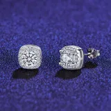 Silver Zircon Diamond Square Pendant Chain Jewelry Earrings Necklaces Rings Jewelry Sets