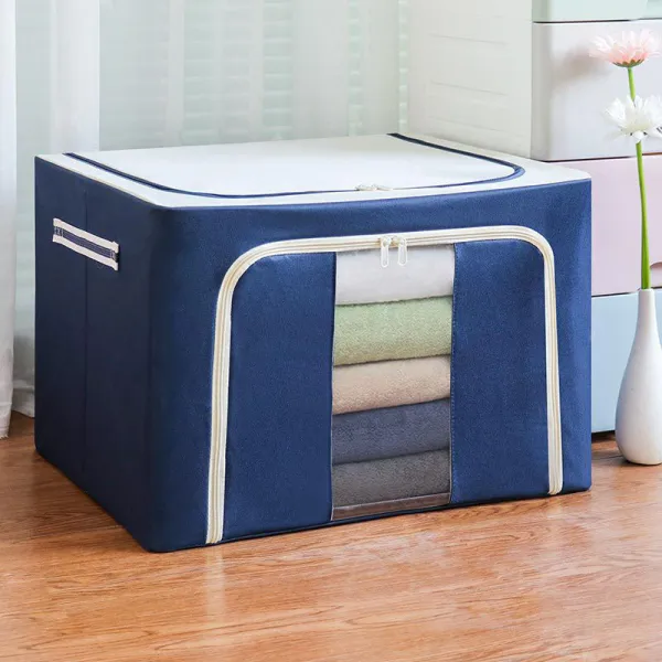 Storage Box Pure Colo Dustproof for Bedroom Clothes Toys Storage