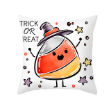 Halloween Holiday Pattern Pumpkin Skull Cushion Pillow Cover